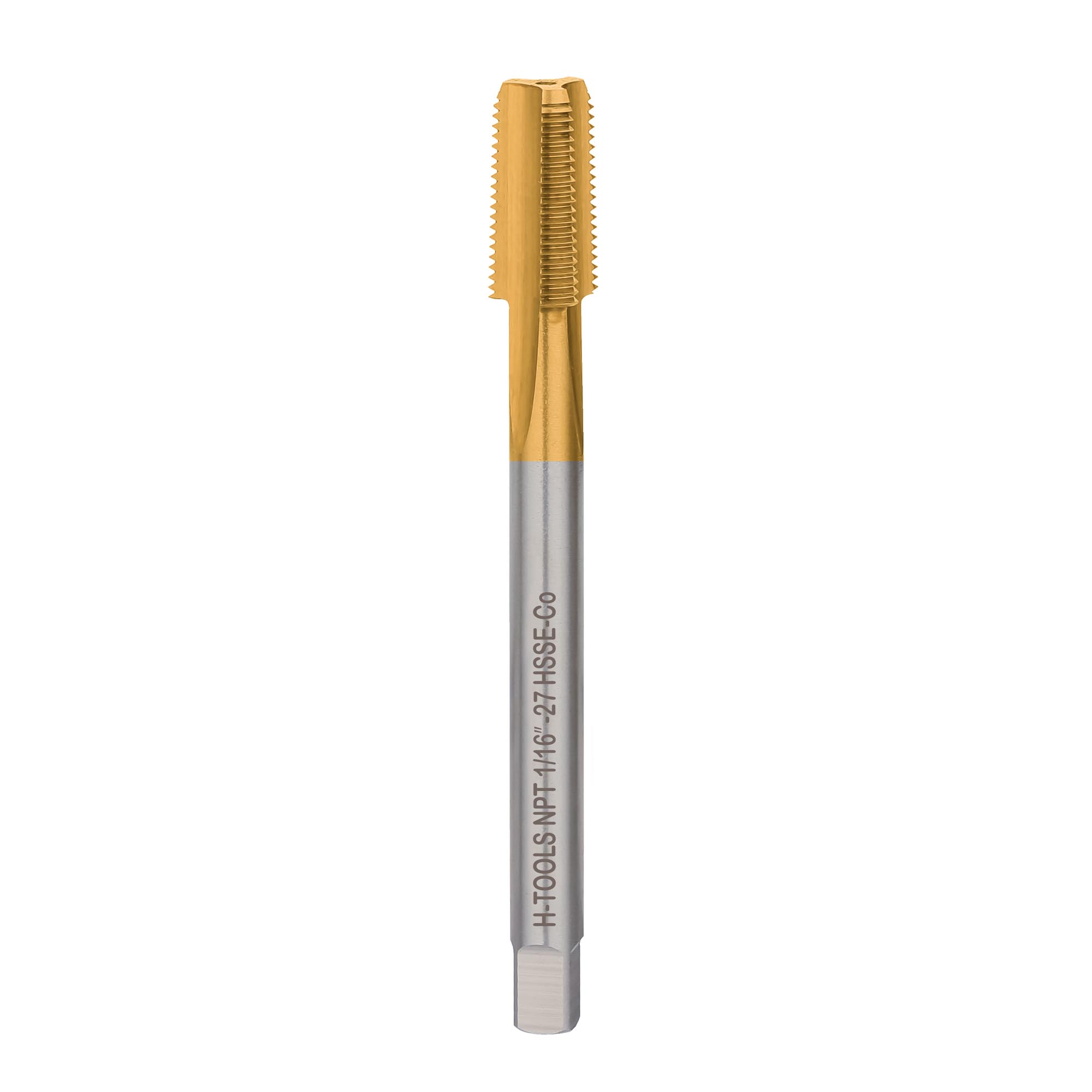 Метчик конический машинный H-Tools HSSE-TiN NPT 1/16"-27 60° 73432EHT