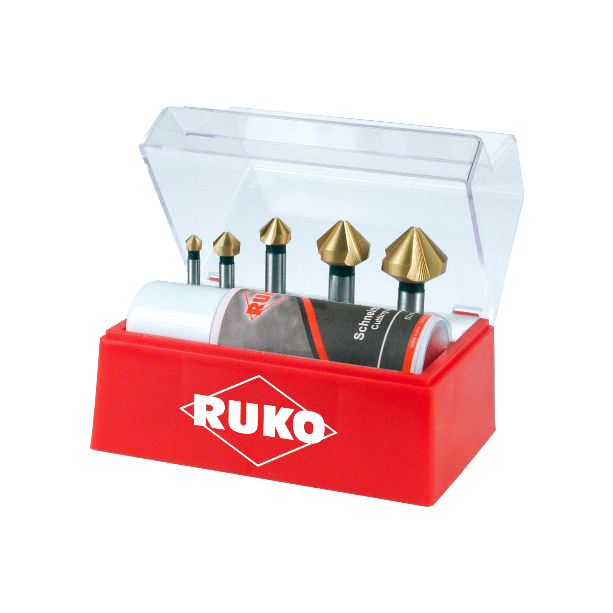 Набор зенковок Ruko 90° 6,3-25мм DIN335C HSS-G TiN 3z 5шт 102142T