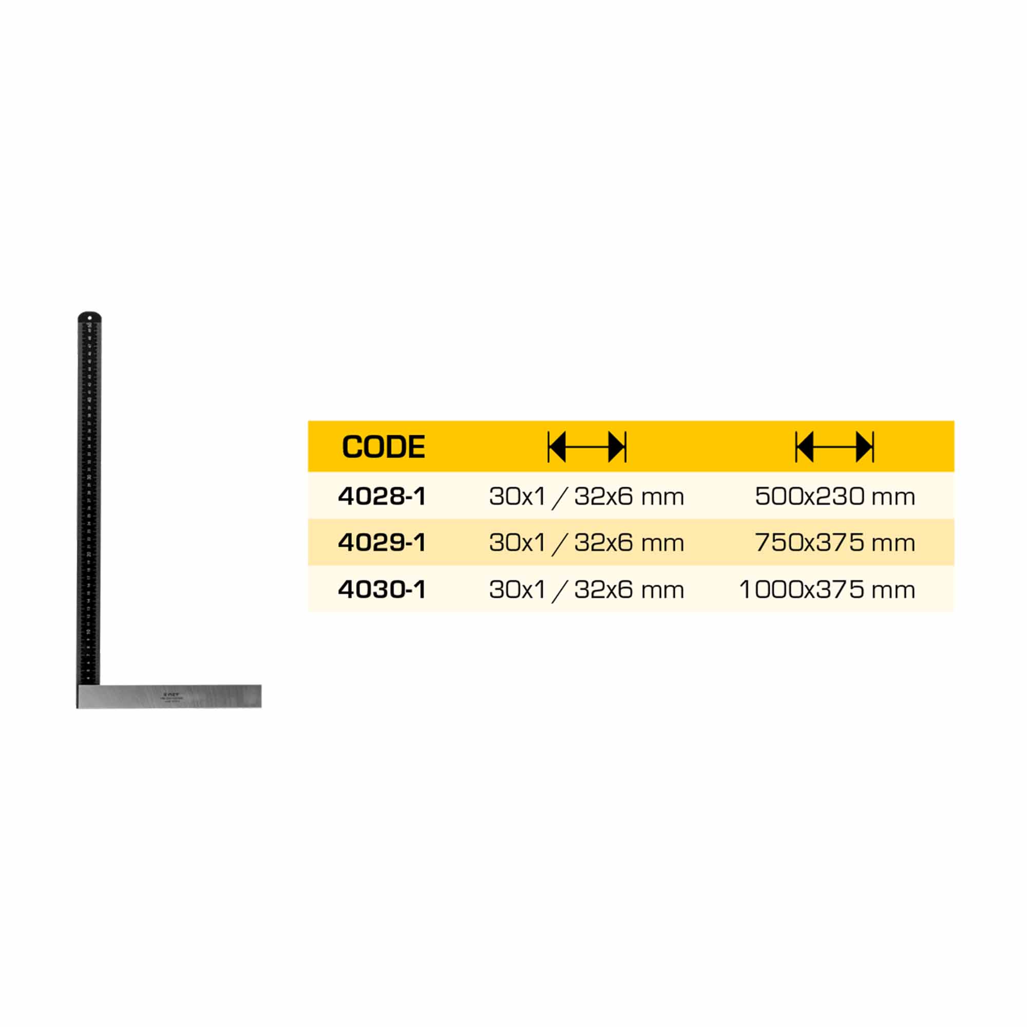 Угольник столярный 1000х375мм CSN255133 Kinex 4030-1