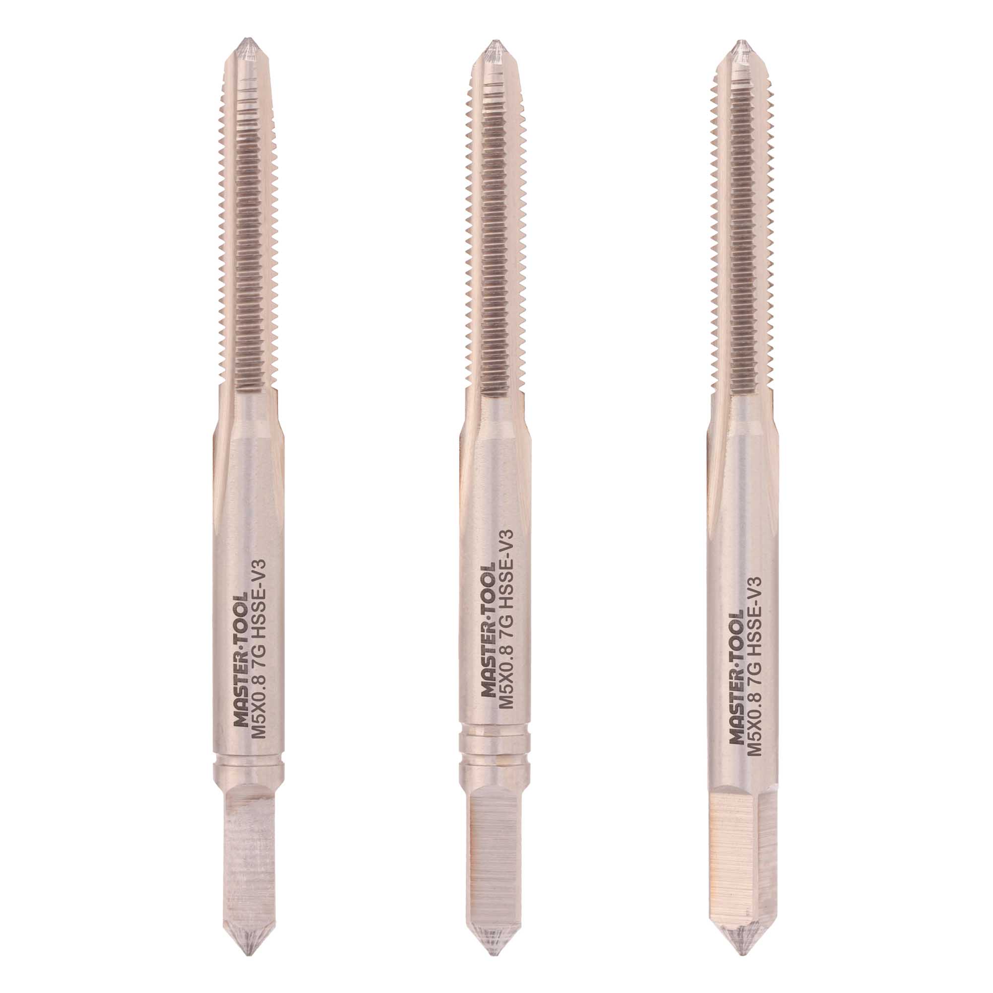 Набор метчиков 3шт Master-tool М5х0,8 HSSEV3 DIN352 7g 315170HT