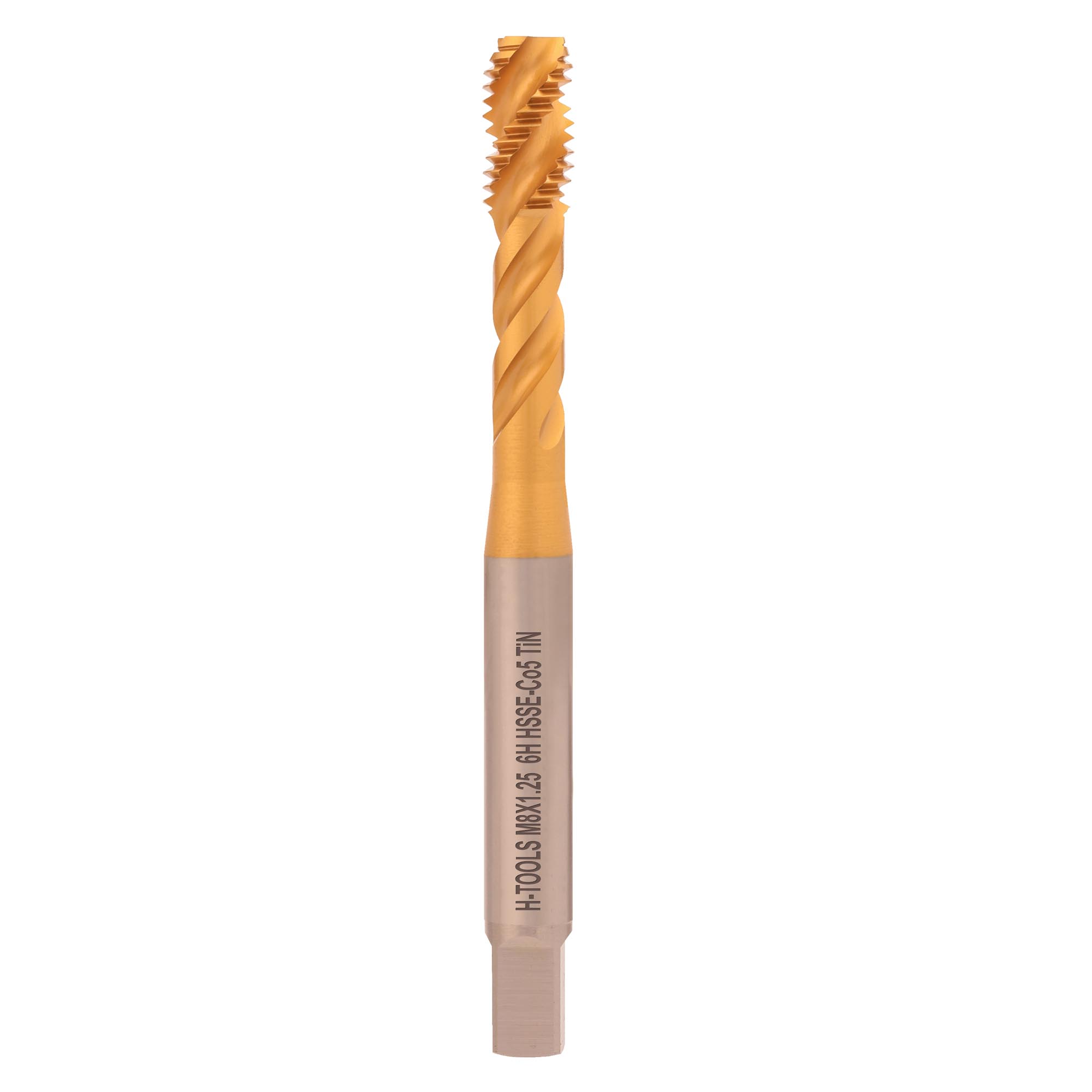 Метчик винтовой машинный H-Tools М8х1,25 DIN371 HSSE-TiN 6h C/2-3P R45 513X01-C2-0080