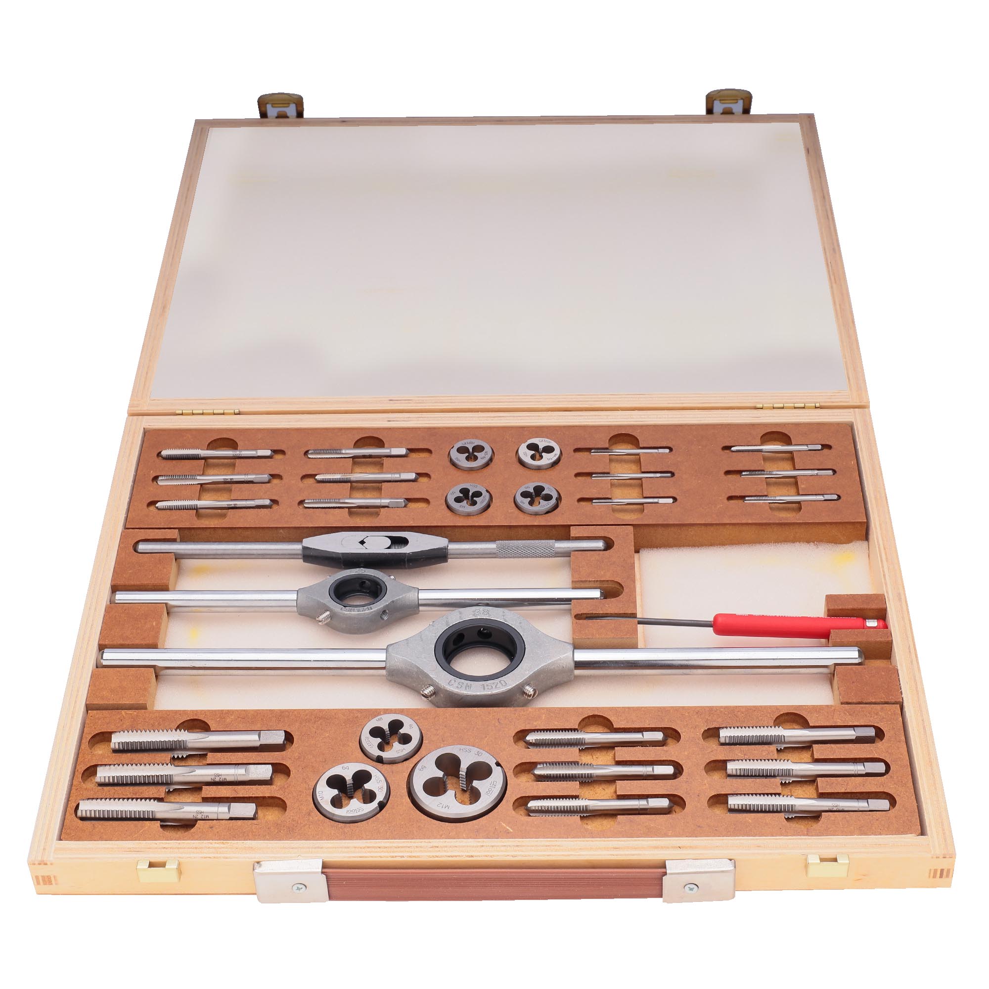 Набор метчиков и плашек Bucovice Tools M3-M12 HSS 34пр 340128
