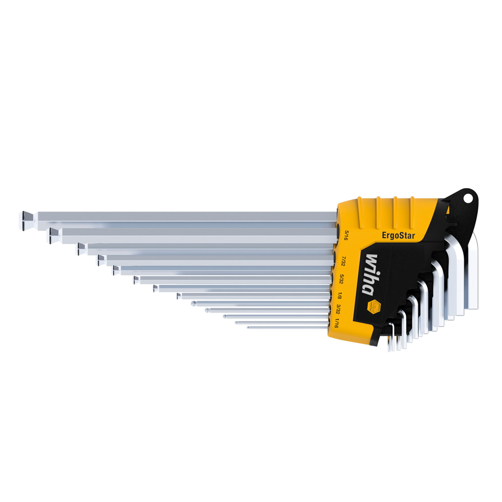 Набор шестигранников Г-образных 0,05"-3/8" 13шт ErgoStar MagicRing Wiha 369RZ 43852 (SB)