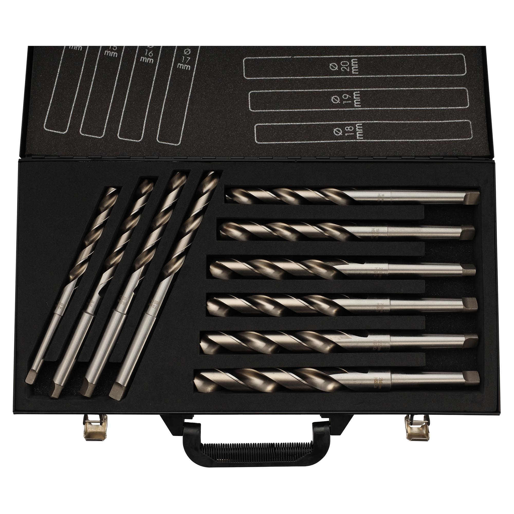 Набор сверл по металлу H-Tools PRO 14-23мм 10шт HSSE-Co5 135° DIN345 204001EHT