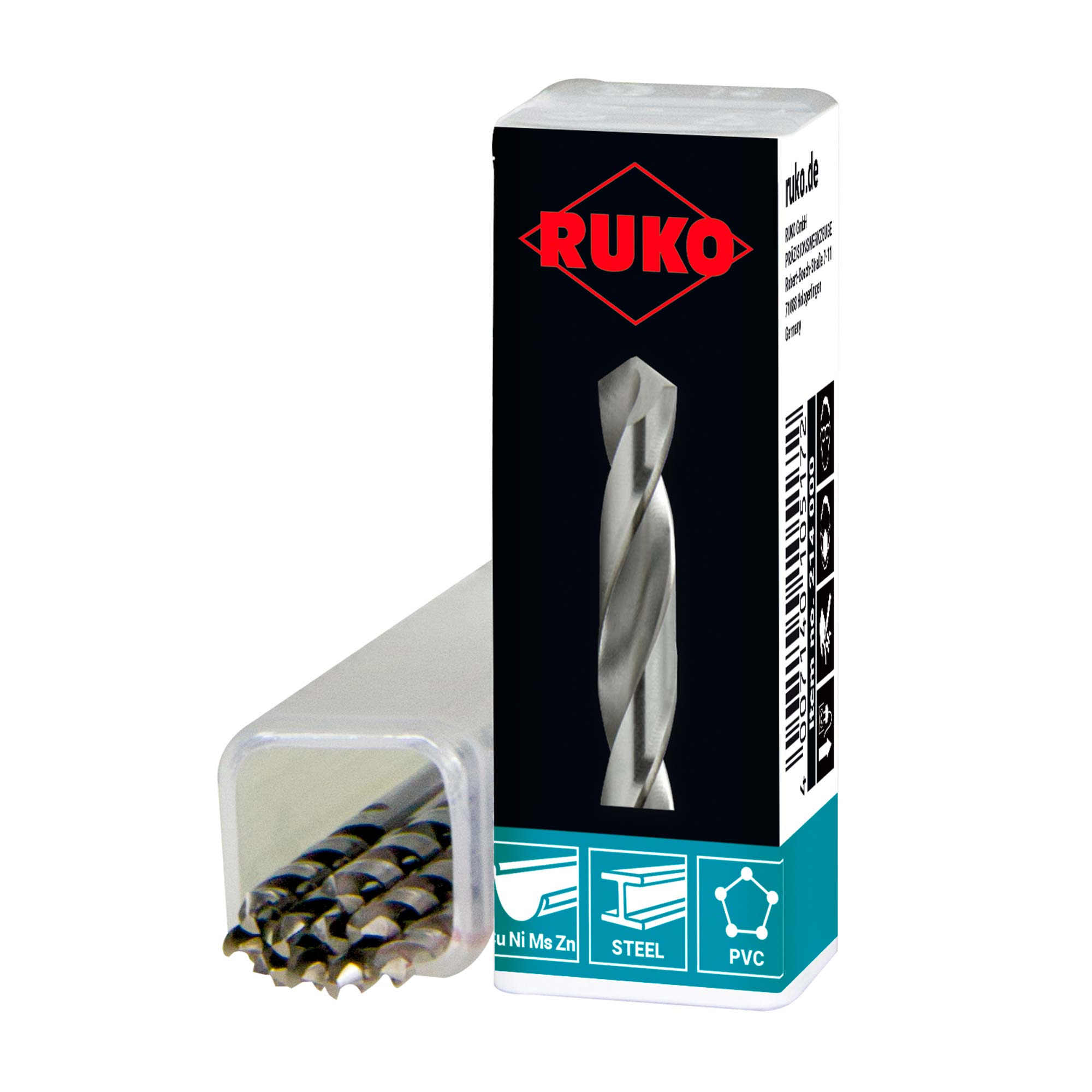 Сверло по металлу Ruko 8,3x117/75мм DIN338 HSS-G h8 5xD 118° 214083