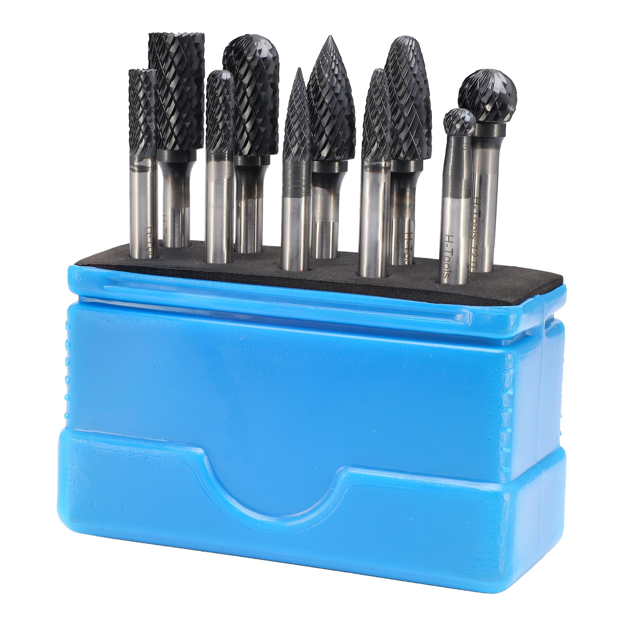 Набор бор-фрез твердосплавных H-Tools 10шт HM TiALN S=6мм Mini-Box 116002FHT