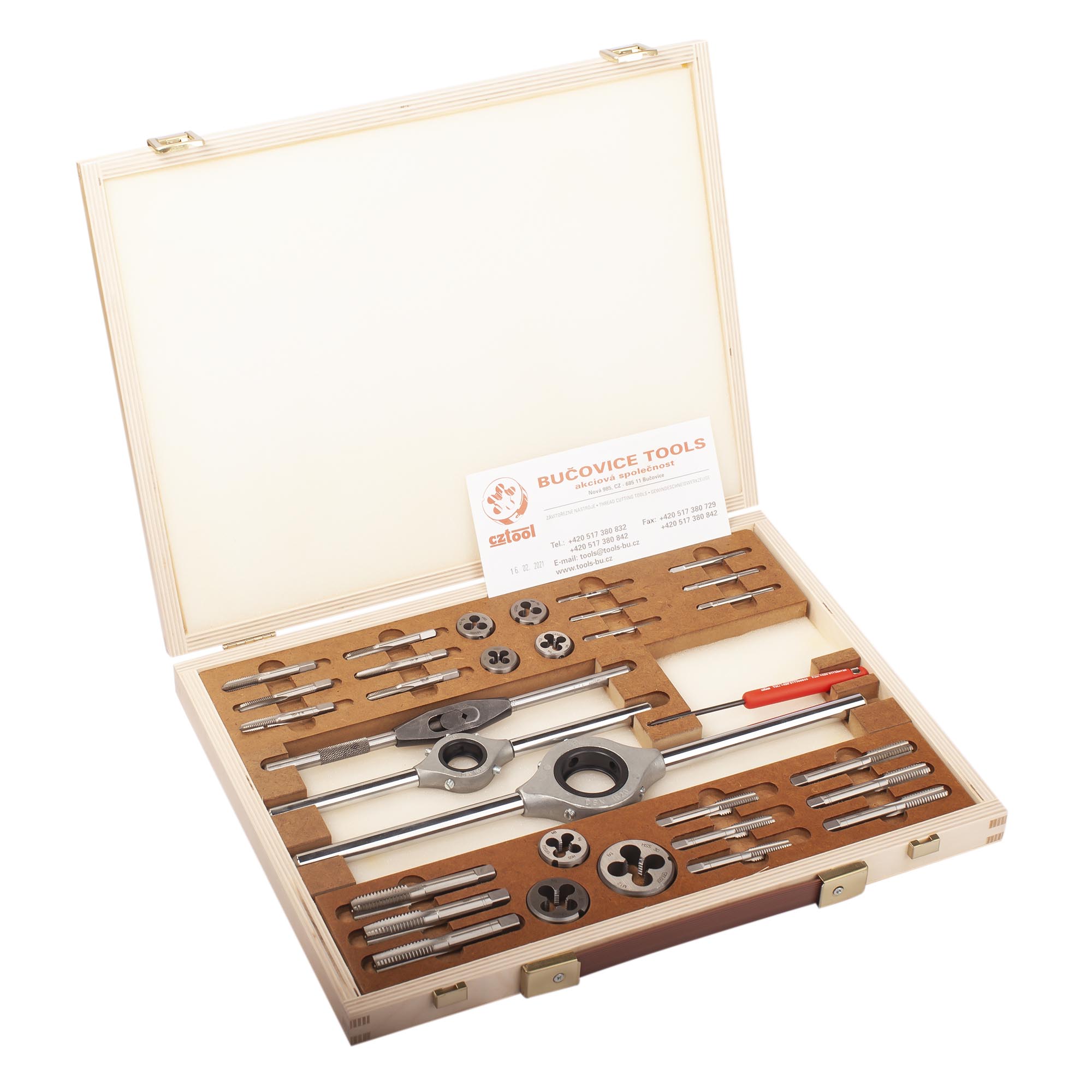 Набор метчиков и плашек Bucovice Tools M3-M12 HSS 34пр 340122