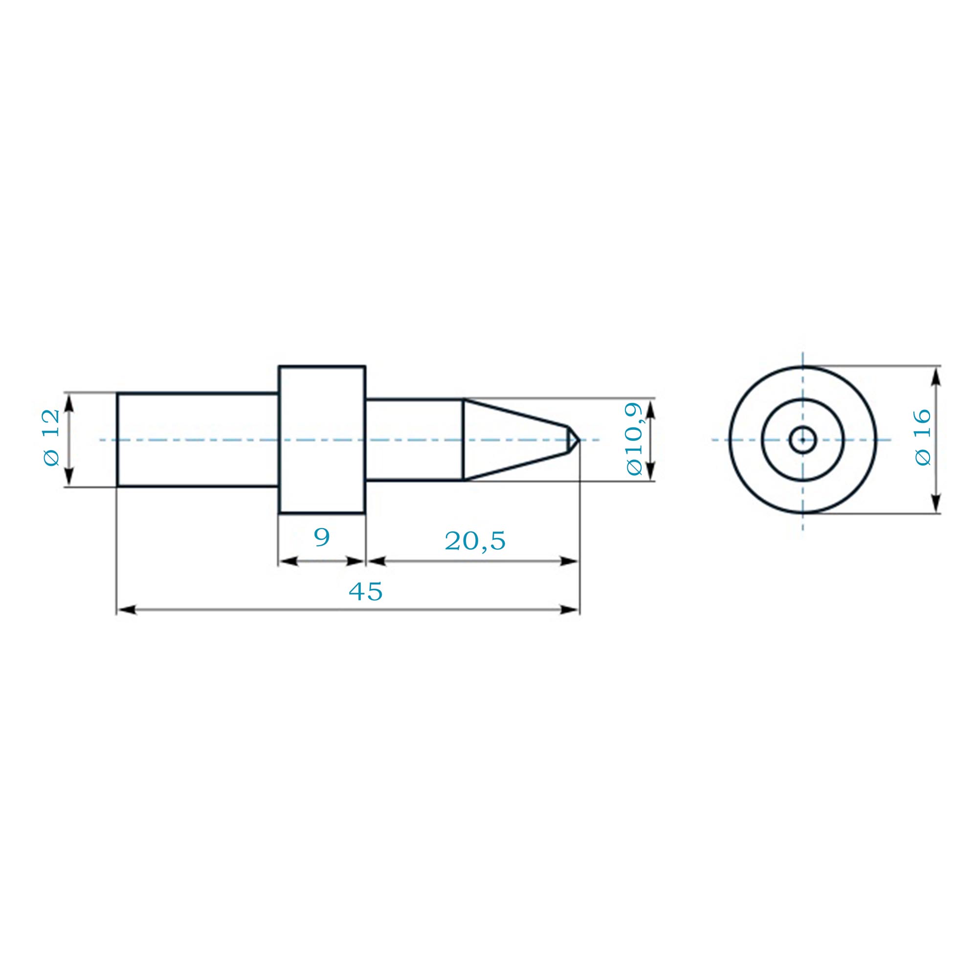 Термосверло Short-flat М12х1,75 до 3,0мм хв.=12мм H-Tools 3601090