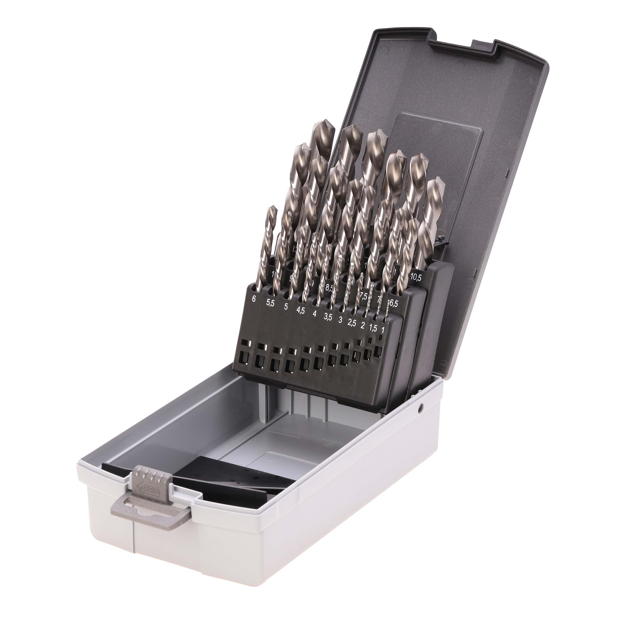 Набор левых сверл по металлу H-Tools 1-13мм 25шт HSS-G 135° DIN338 214215LiROHT