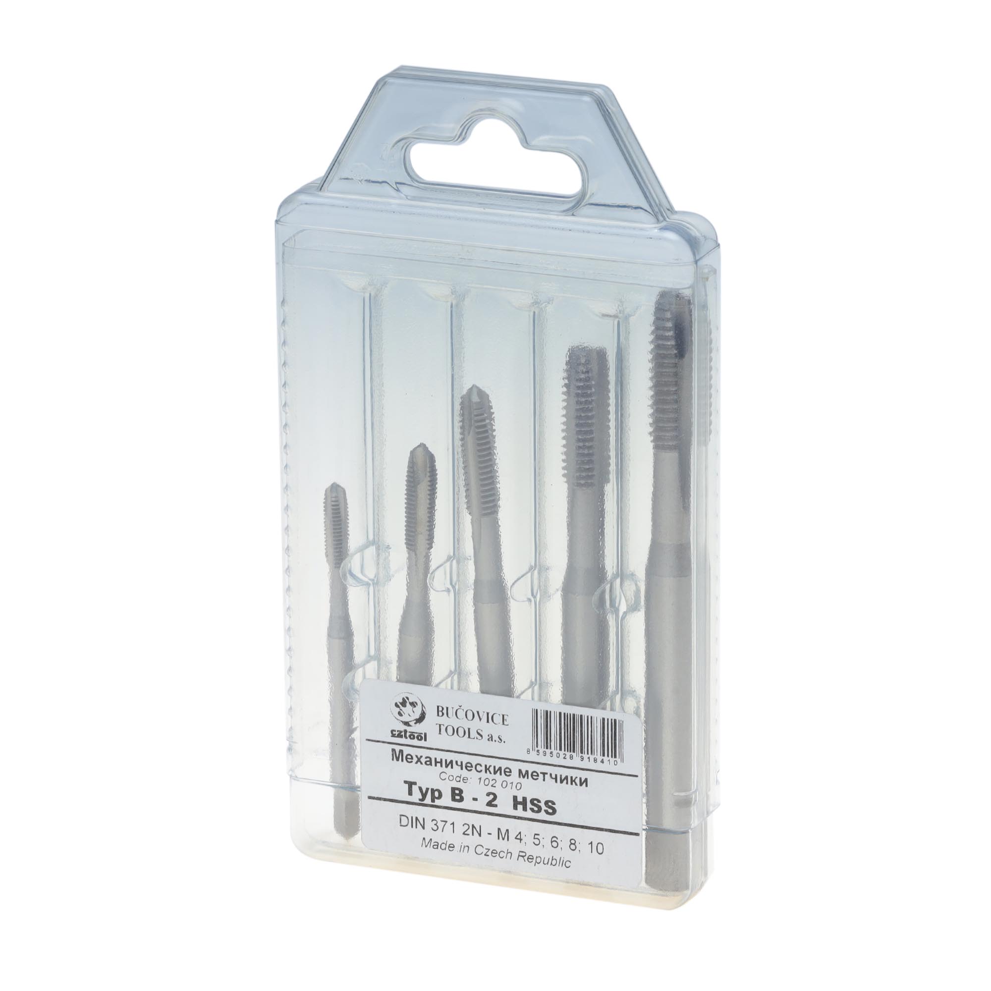 Набор машинных метчиков Bucovice Tools M4-M10 HSS DIN371 5пр 102010