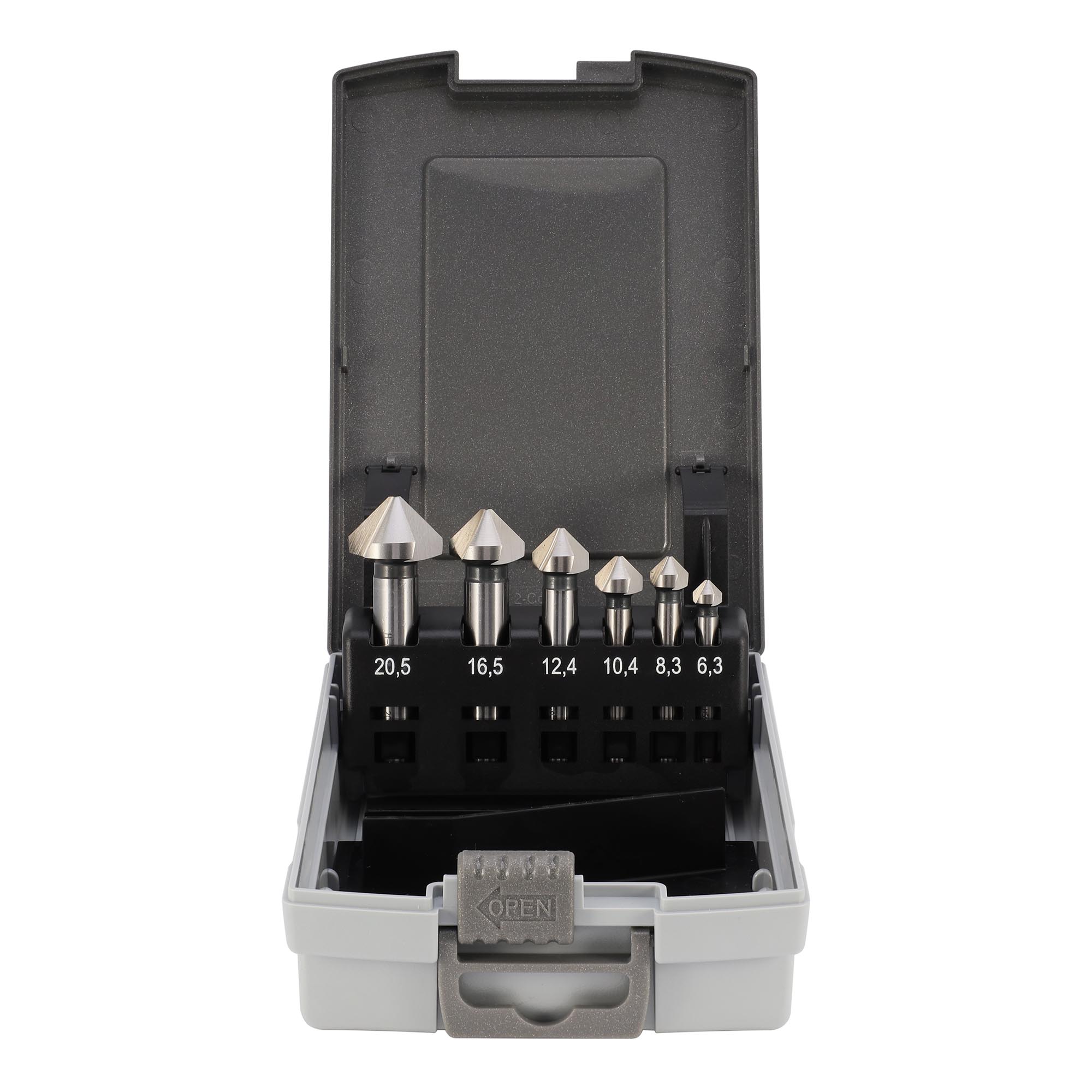 Набор зенковок H-Tools 90° 6,3-20,5мм HSS-G 3z 6шт 741806HT