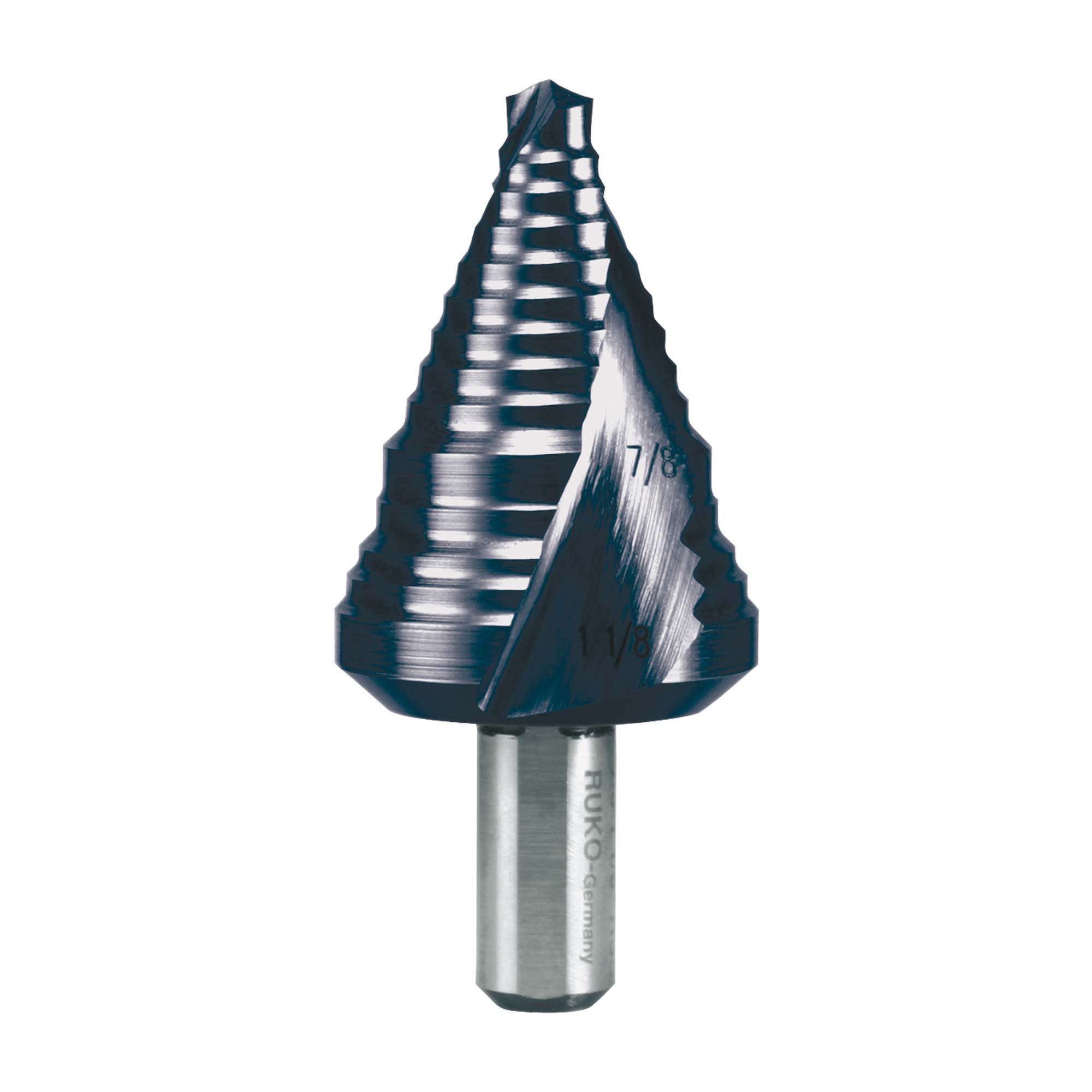 Сверло ступенчатое дюймовое Ruko 7/8-1,1/8" HSS-G TiALN 2ступ. d=3/8" 101709F