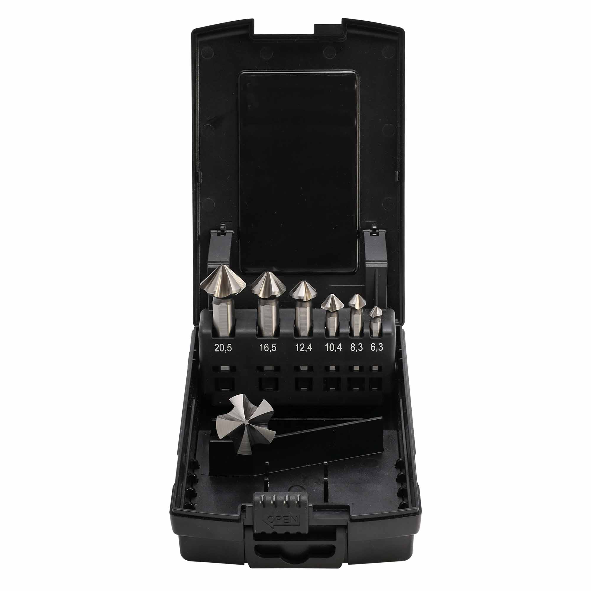 Набор зенковок по металлу MASTER-TOOL 90° 6,3-25мм HSS-G 5z 7шт 102892MT