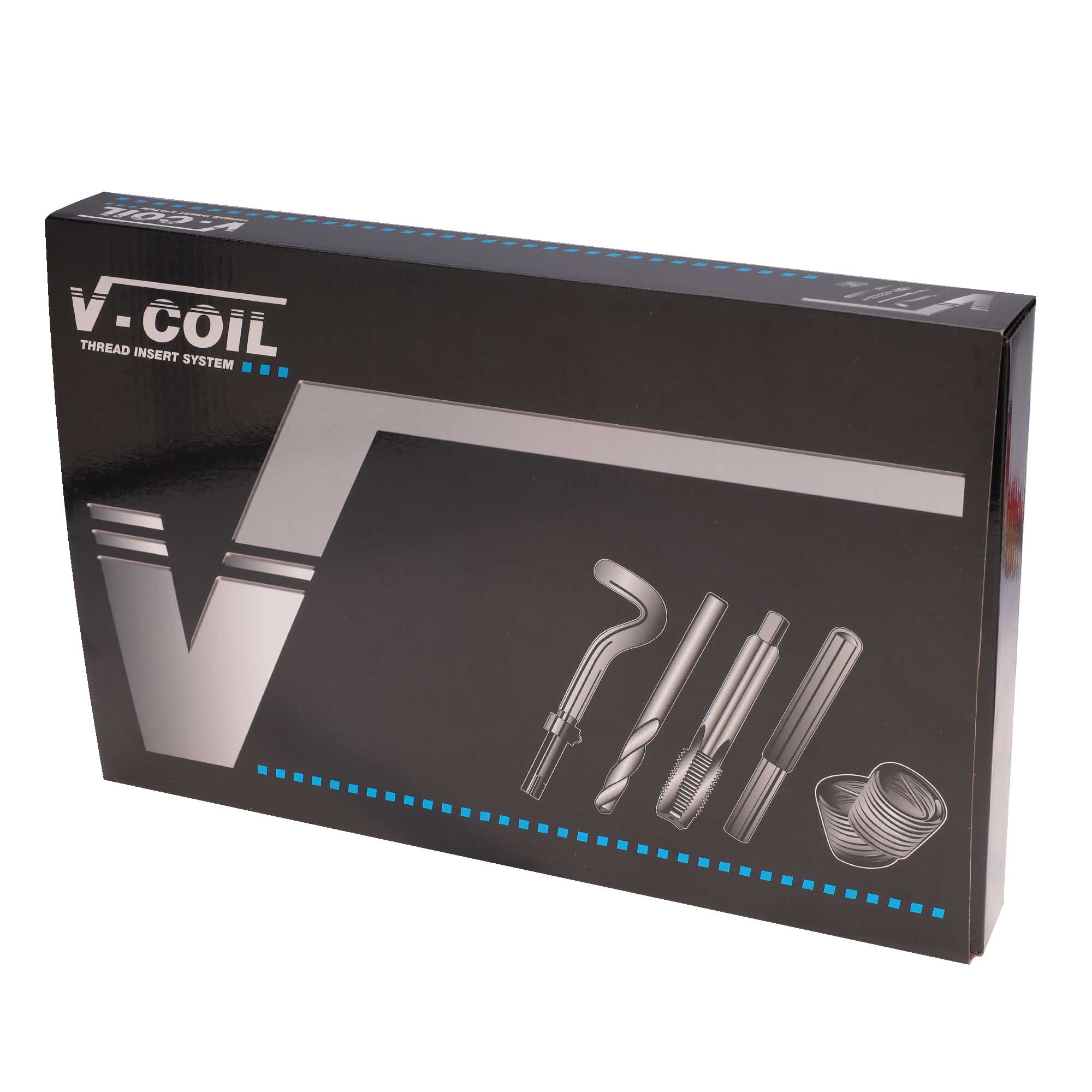 Набор для восстановления резьбы UNC 1/4" -1/2" 115пр V-Coil Volkel 04184