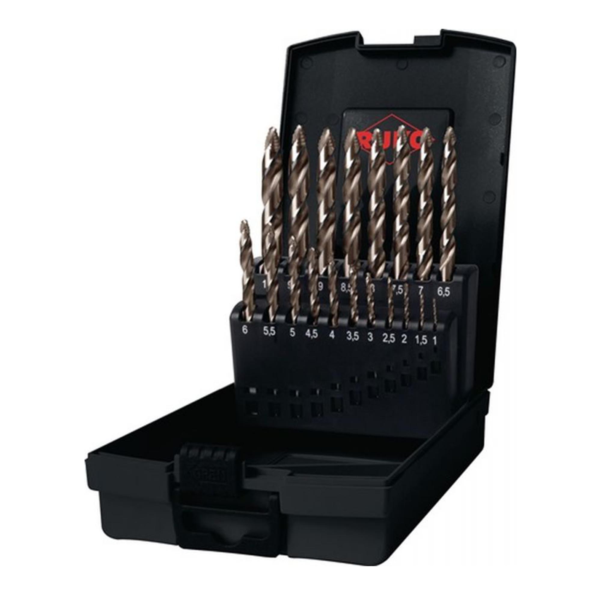 Набор сверл по металлу Ruko 1-10мм 19шт HSSE-Co5 FlowSTEP DIN338 259214ERO
