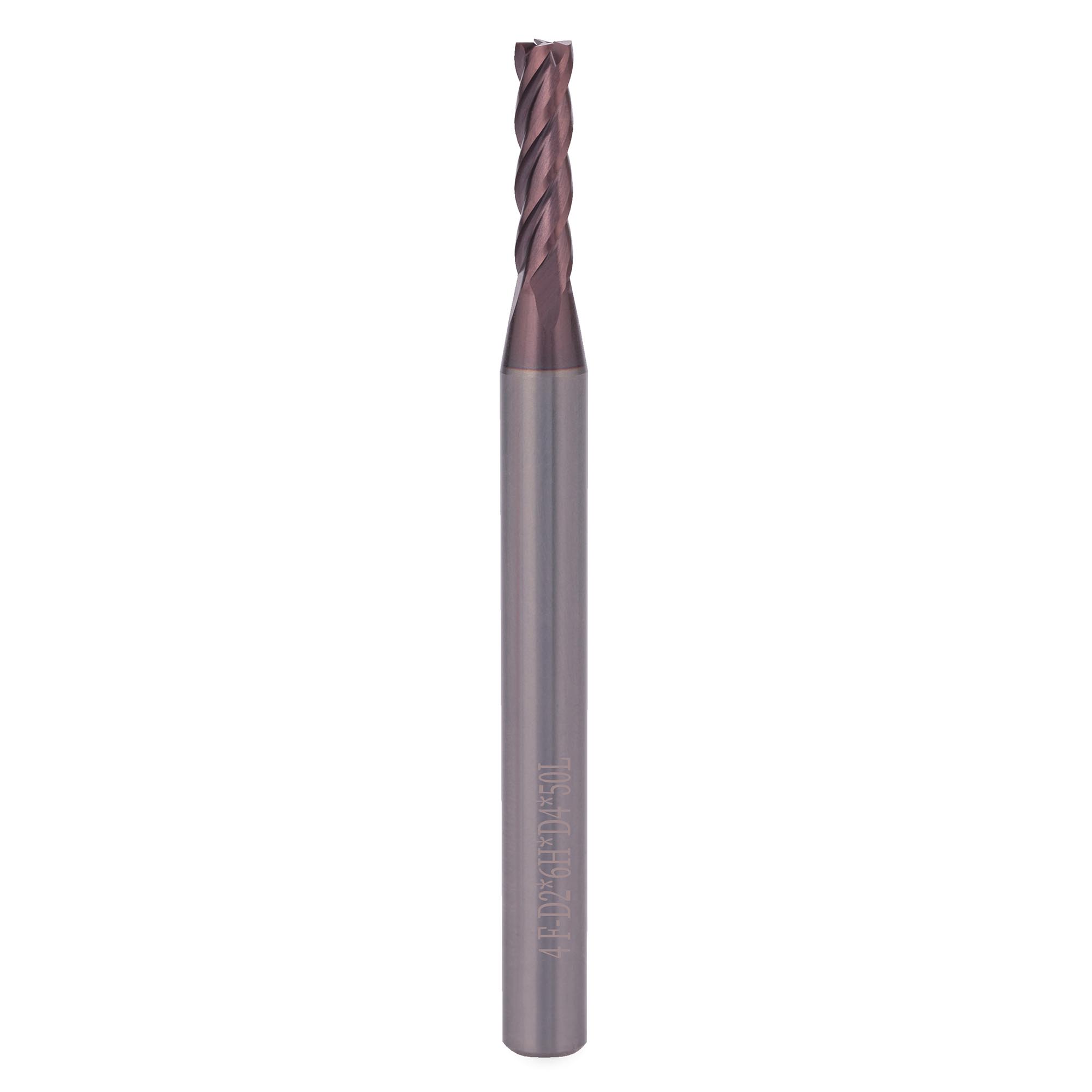 Фреза твердосплавная по металлу H-Tools 2,0x50/6мм d04 4z 55HRC P20 TiALN 19941-020