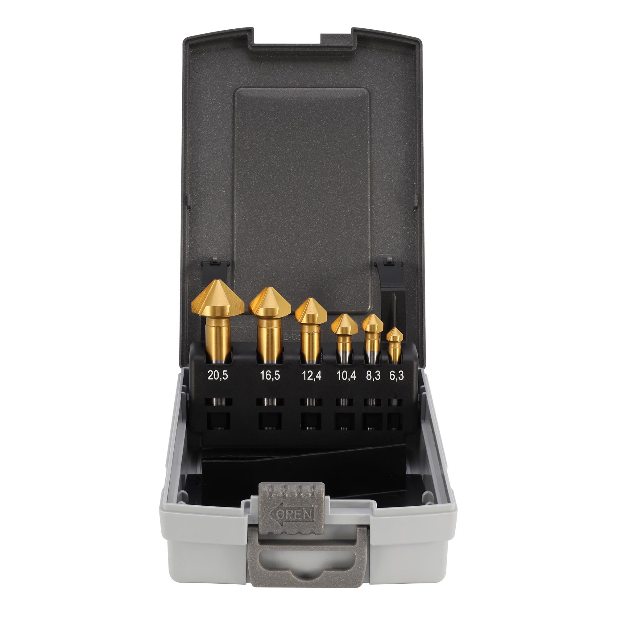 Набор зенковок H-Tools 90° 6,3-20,5мм HSSE-Co5 TiN 3z 6шт 795806EHT