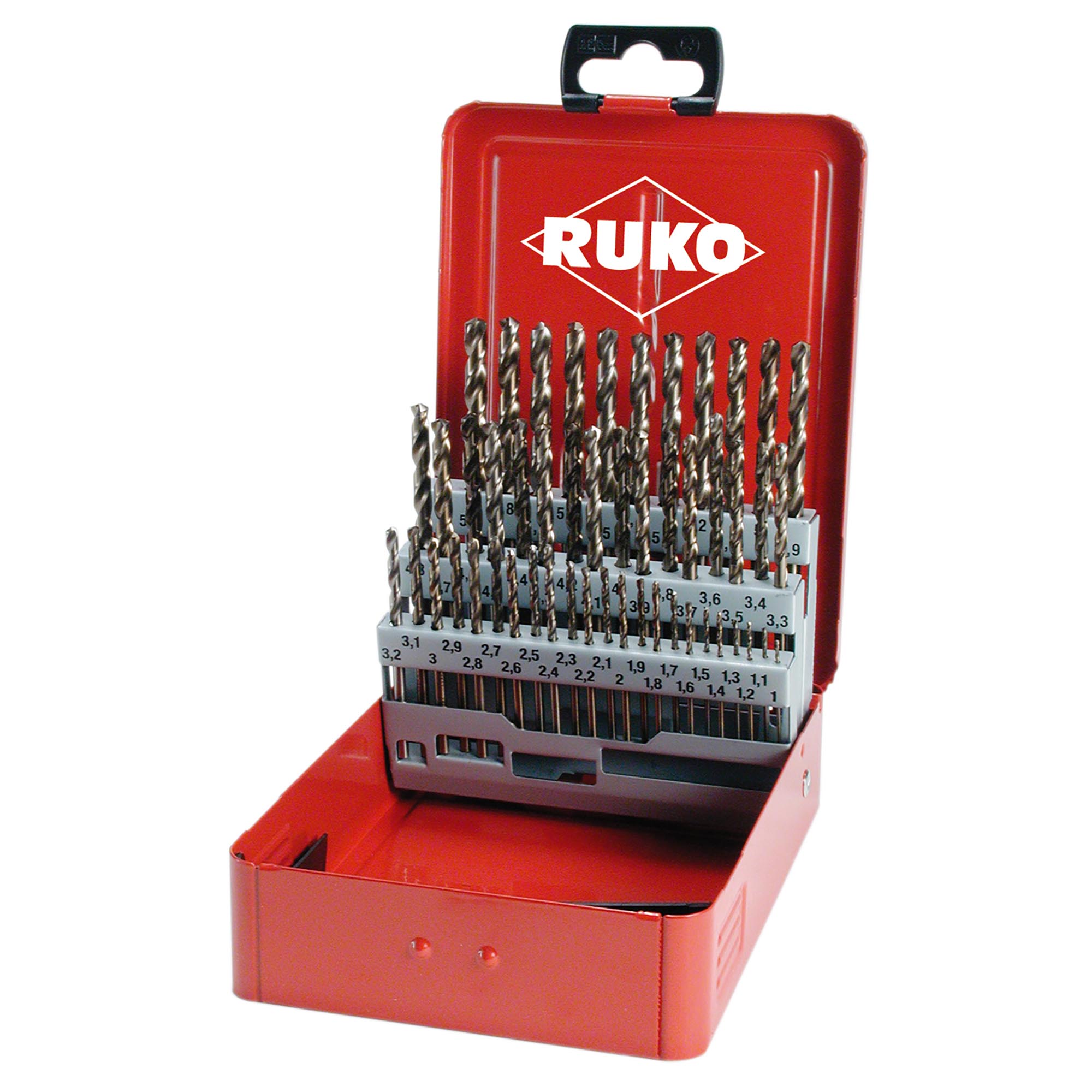 Набор сверл по металлу Ruko 1-5,9мм 50шт HSSE-Co5 130° DIN338 215217