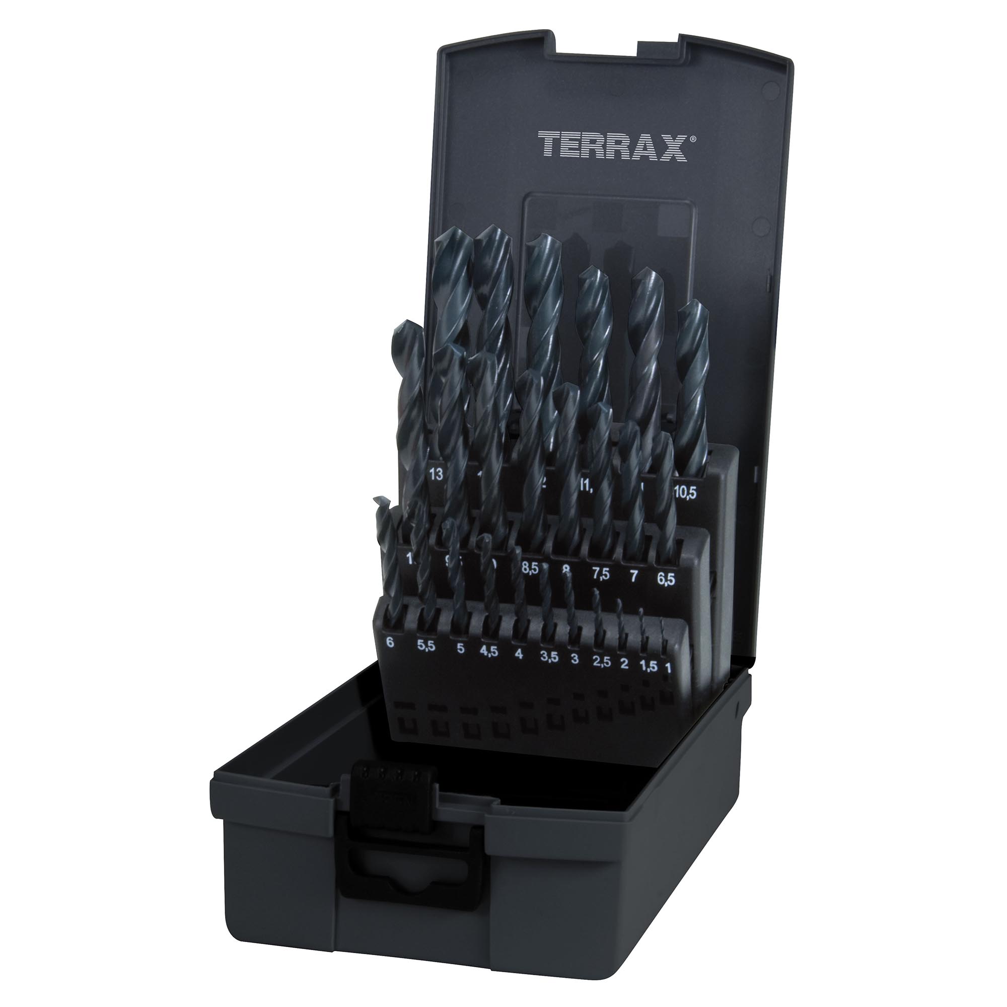 Набор сверл по металлу Terrax by Ruko 1-13мм 25шт HSS-R 118° DIN338 A205211RO